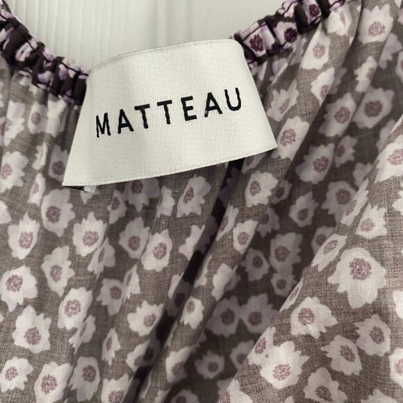 Matteau Shirred Cotton Dress, size "4" aka size large (fits L-XL) - Picture 3 of 9